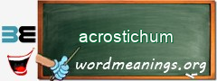 WordMeaning blackboard for acrostichum